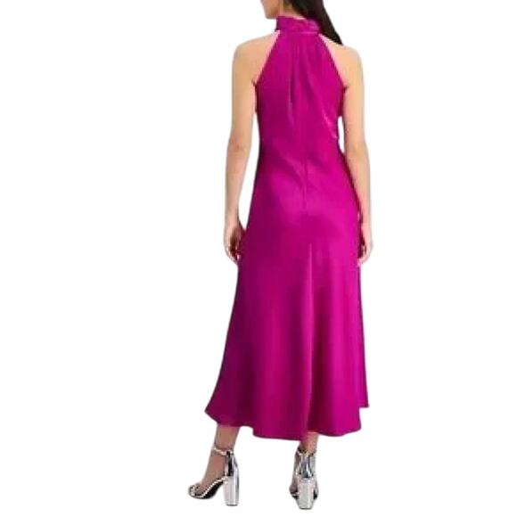 TAYLOR STRETCH SATIN HIGH NECK MAXI DRESS IN PILLOW PURPLE NWT WOMEN'S SIZE 4P - Picture 2 of 16